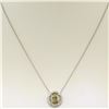 Image 4 : 14k White Gold GIA 1.41 ctw Fancy Brownish Yellow Round Diamond Pendant w/ Halo
