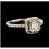 Image 1 : 14KT White Gold EGL USA Certified 1.42 ctw Diamond Ring