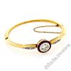 Image 5 : Antique 18kt Yellow Gold and Platinum 2.75 ctw Diamond Ruby Halo Bangle Bracelet
