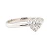 Image 1 : 0.41 ctw Diamond Heart Shaped Ring - 14KT White Gold
