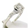Image 3 : 18k White Gold Round & Baguette VVS Diamond Engagement Solitaire Ring