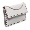 Image 1 : Valentino Gray Leather Rockstud Wallet On Chain Bag