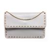 Image 2 : Valentino Gray Leather Rockstud Wallet On Chain Bag
