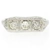 Antique Art Deco 18kt White Gold 0.55 ctw European Cut Diamond Filigree Ring