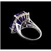 Image 3 : 14KT White Gold 13.13 ctw GIA Certified Tanzanite and Diamond Ring