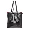 Image 2 : Prada Black Soft Calfskin Leather Large Shoulder Bag