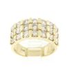 Image 2 : 14kt Yellow Gold 2.52 ctw Wide 3 Row Large Round Diamond Band Ring