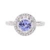 Image 2 : 2.41 ctw Sapphire And Diamond Ring - 14KT White Gold