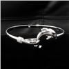 Image 2 : Beautiful Ladies 925 Sterling Silver Dolphin Bangle