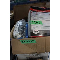 Box with Safety Glasses and Masks