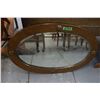 Image 1 : Oval Mirror (Beveled) - Frame is covered in metal