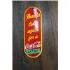 Image 1 : "Coca Cola" Metal Door Push/Sign "Thanks"