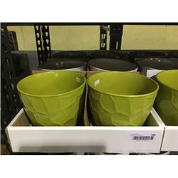 Round Pot Assorted Colors (7.5" x 7.5" x 6.5") Lot of 6