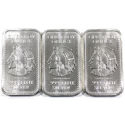 3x 1oz Fine Silver Aztec Bars .999. 3pc (tax exempt)