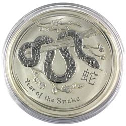 2013 Australia $30 1 Kilo Year of the Snake .999 Fine Silver Coin in Capsule (Coin is toned & capsul