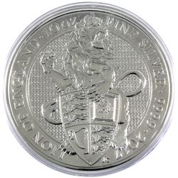 2017 Great Britain 10oz Queen's Beasts - Lion of England .9999 Fine Silver Coin in Capsule (Scratche