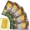 Image 1 : Karat bars 1/10 Gram .9999 Fine Gold Pieces in Certificate Sleeves. 5pcs (TAX Exempt)
