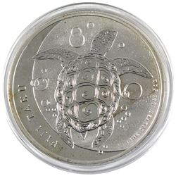 2013 Fiji $10 5oz .999 Fine Silver Taku Turtle in Capsule (Coin lightly toned, capsule scratched). T