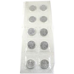 2003 Canada 1oz .9999 Fine Silver Maple Leafs in Original Sealed Mint Plastic Sheet. 10pcs (TAX Exem