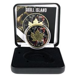 2018 Canada 1oz Coloured & Gilded Skull Island Design .9999 Fine Silver Maple in Smitty's Treasures