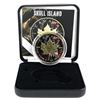 Image 1 : 2018 Canada 1oz Coloured & Gilded Skull Island Design .9999 Fine Silver Maple in Smitty's Treasures 
