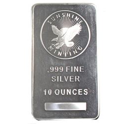 10oz Sunshine Mint .999 Fine Silver Bar. (TAX Exempt)