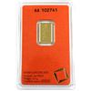 Image 2 : Valcambi Suisse 2.5g .9999 Fine Gold Bar in Certificate and Plastic Holder. (TAX Exempt)