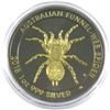 Image 1 : 2015 Australia 1oz Coloured & Ruthenium/Gold Plated .999 Fine Silver Funnel-Web Spider. (TAX Exempt)