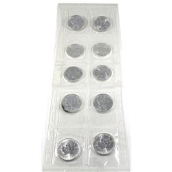 2006 Canada 1oz .9999 Fine Silver Maple Leafs in Original Sealed Plastic Sheet from the Mint! 10pcs