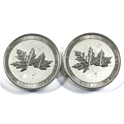 2019 Canada 2oz Twin Maples .9999 Fine Silver Coins. 2pcs (TAX Exempt)