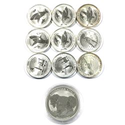 Lot of Australia 50-cent 1/2oz .999 Fine Silver Coins - 2x 2013 War in the Pacific, 2x 2014 Houston