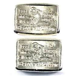 2oz & 3oz Beaver Bullion Canada 150th Special Edition Hand Poured .999 Fine Silver Bars Both Numbere