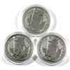 Image 1 : 2017, 2019 & 2020 Great Britain 1oz .999 Fine Silver Britannia's. 3pcs (TAX Exempt)