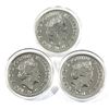 Image 2 : 2017, 2019 & 2020 Great Britain 1oz .999 Fine Silver Britannia's. 3pcs (TAX Exempt)