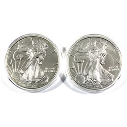 2018 & 2019 USA 1oz .999 Fine Silver Eagles. 2pcs (TAX Exempt)