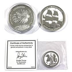2017 British Virgin Islands 1oz Pegasus (With COA), 2019 Barbados 1oz Lionfish & 2020 British Virgin