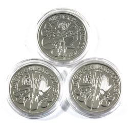 2018, 2019 & 2020 Austria 1oz .999 Fine Silver Philharmonics in Capsules (Lightly toned). 3pcs (TAX