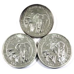 2015 Somali Republic 1oz .999 Fine Silver African Elephants (Toned). 3pcs (TAX Exempt)
