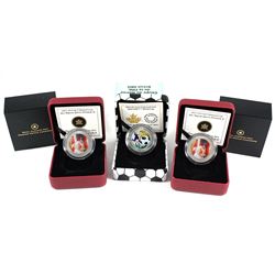 2x 2013 Canada 25-cent Portrait of Her Majesty Queen Elizabeth II & 2014 25-cent FIFA World Cup Colo
