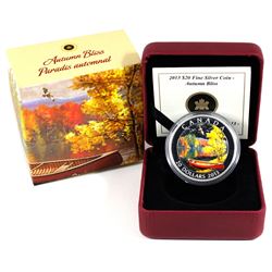 2013 Canada $20 Autumn Bliss Fine Silver Coin (Capsule lightly scratched). TAX Exempt