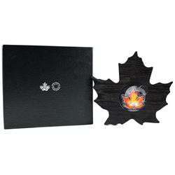 2016 $20 Canada's Colourful Maple Leaf Shaped Fine Silver. (TAX Exempt)