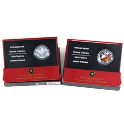 2005 Canada 50-cent Butterfly Series Sterling Silver Coins - Monarch & Great Spangled Fritillary (St