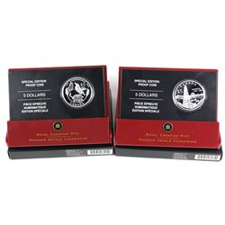 2005 Canada $5 Special Edition Proof Fine Silver Coins - Alberta's & Saskatchewan's Centennial. 2pcs