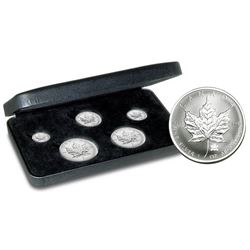 2004 Canada RCM Privy Mark Fractional Silver Maple Leaf 5-coin Set - 1oz, 1/2oz, 1/4oz, 1/10oz & 1/2