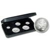 Image 1 : 2004 Canada RCM Privy Mark Fractional Silver Maple Leaf 5-coin Set - 1oz, 1/2oz, 1/4oz, 1/10oz & 1/2