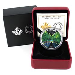 2018 Canada $20 Maple Tree Tunnel Fine Silver Coin. (TAX Exempt)