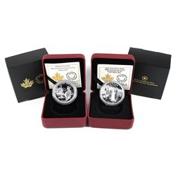 2014 & 2018 Canada Proof Fine Silver Dollars - 2014 100th Anniversary Of WWI & 2018 240th Anniversar