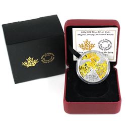 2014 Canada $20 Maple Canopy: Autumn Allure Fine Silver Coin. (TAX Exempt)