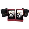 Image 1 : 2014 Canada $5 Arctic Fox & $5 Peregrine Falcon Fine Silver Coins (Capsules lightly scratched). 2pcs