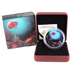 2016 Canada $30 Illuminated Underwater Reef Fine Silver Coin (Capsule lightly scratched). TAX Exempt